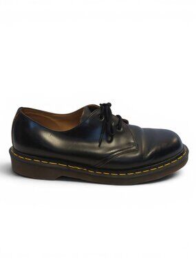 Vintage Dr. Martens 1461 Gibson Shoe Made In England Black Leather Oxford